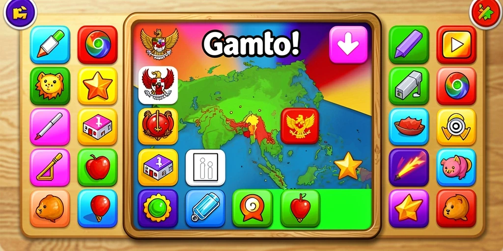 Tampilan level yang penuh warna dan menawan.